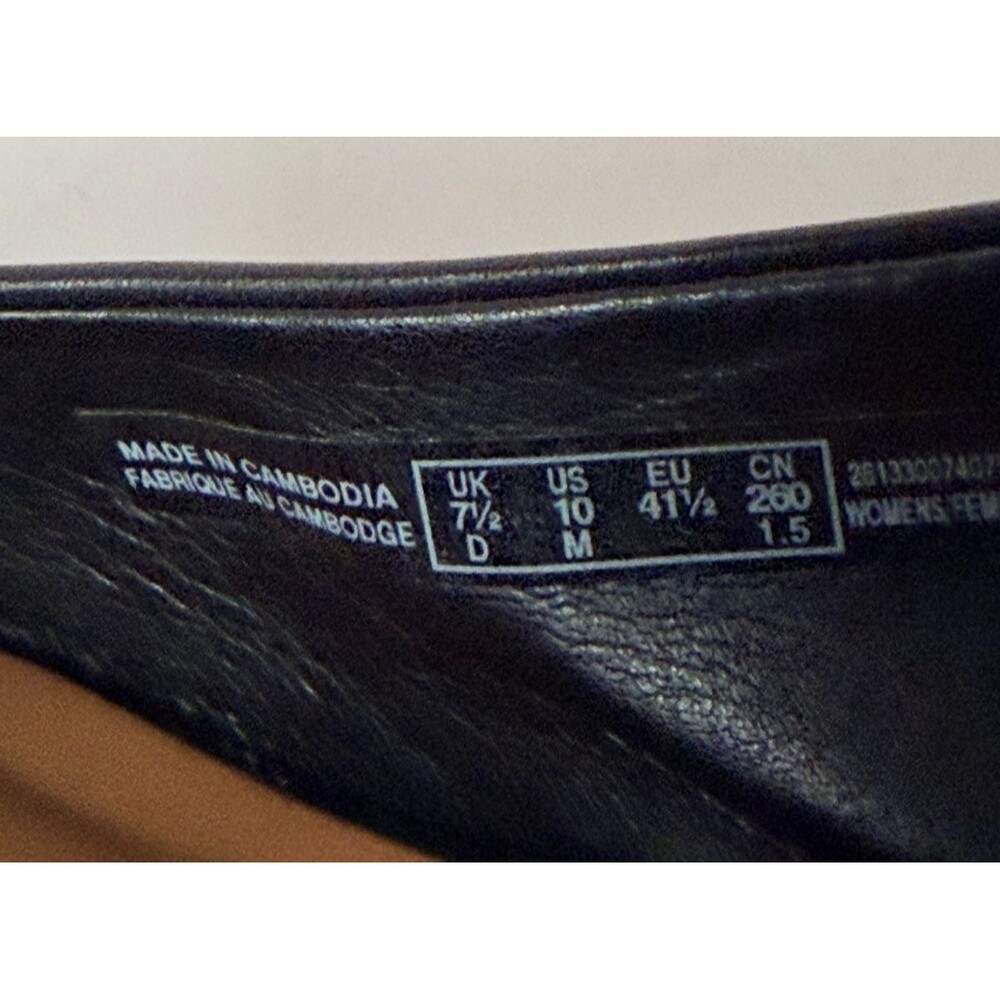 Clarks Linvale Emmy Slingback Comfort Pump Black Leather Patent Toe Sz 10 - Picture 7 of 9